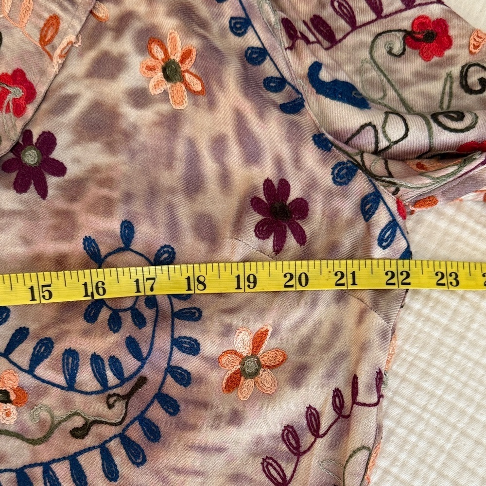 John Mark Floral Embroidered Blazer with Multicolor Design 100% Rayon NWOT - Picture 12 of 15